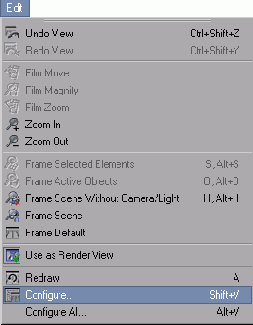      Edit > Configure