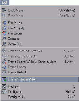  Edit > Use as Render View
