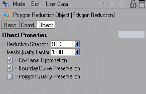 Параметры деформатора Polygon Reduction
