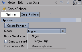 Параметры настройки инструмента Create Polygon